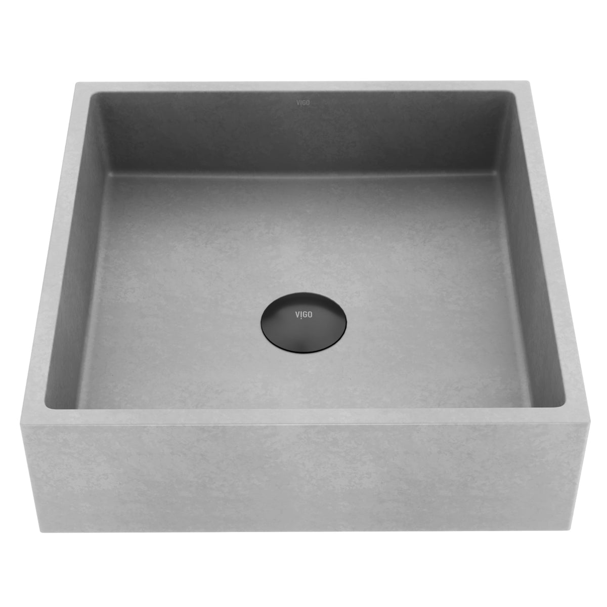 Modern vessel sink with square shape and rust-resistant finish