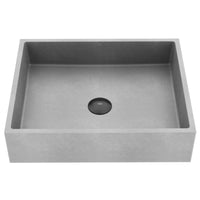 Modern bathroom sink with rectangular form and fade-resistant material