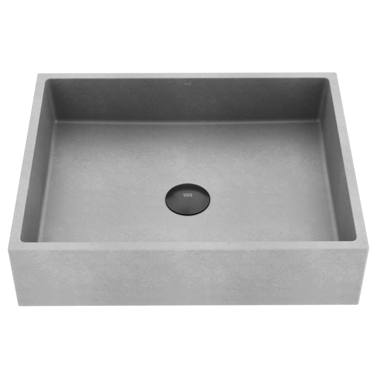 Modern bathroom sink with rectangular form and fade-resistant material