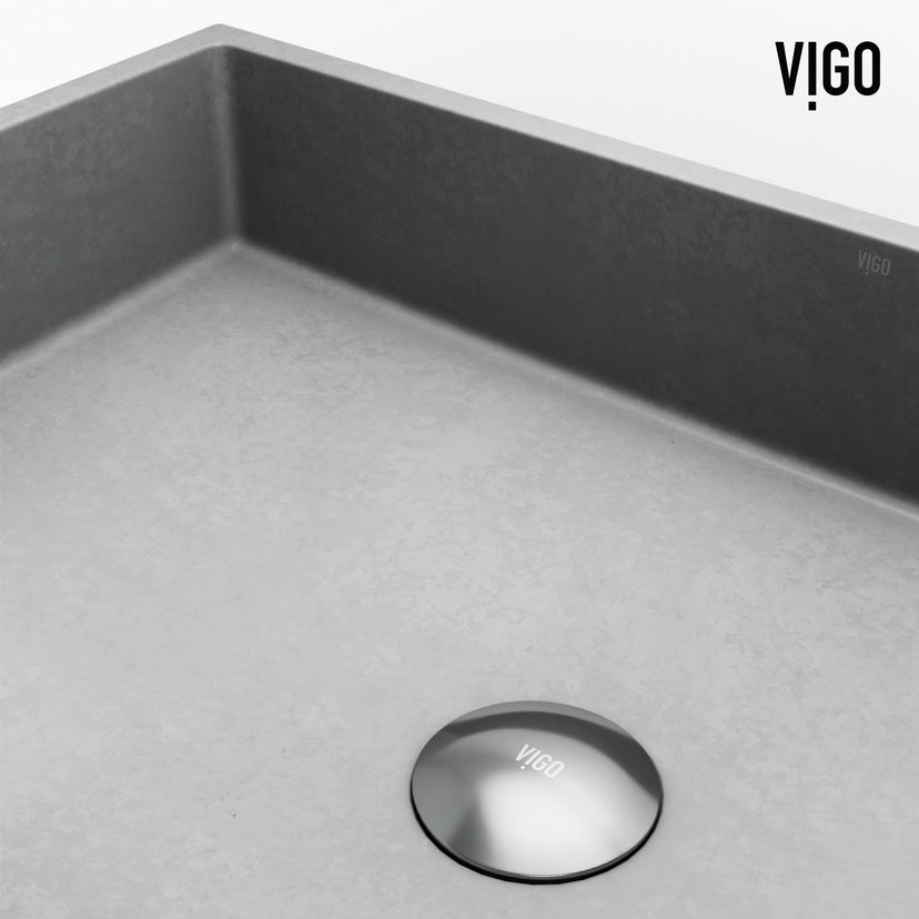 Rectangular vessel sink with fade-resistant and rust-resistant features