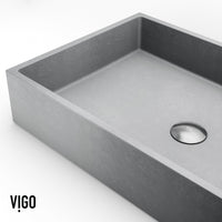 Gray concreto stone sink for vessel installation and style