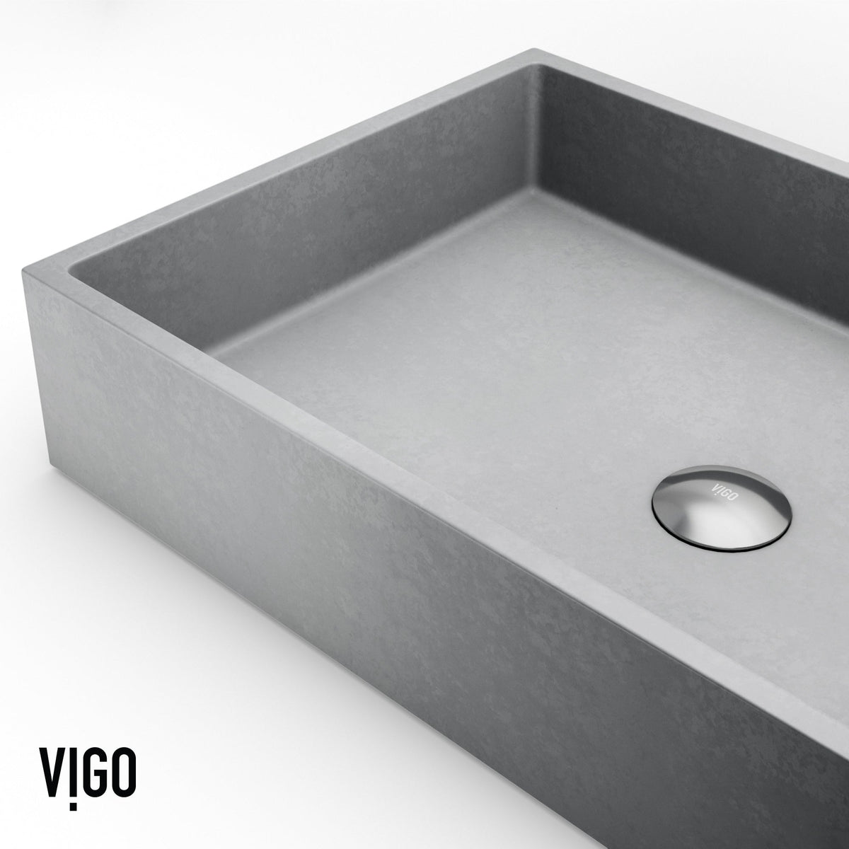 Gray concreto stone sink for vessel installation and style