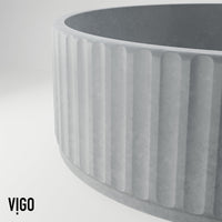Modern gray round concrete sink handmade with fade and scratch resistance