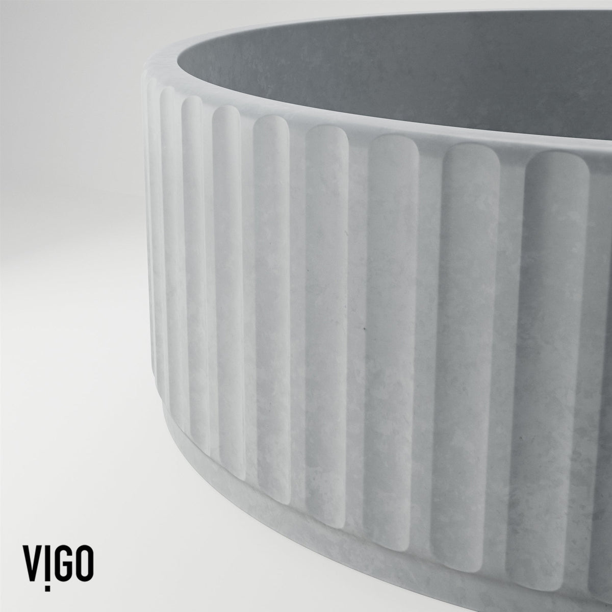 Modern gray round concrete sink handmade with fade and scratch resistance