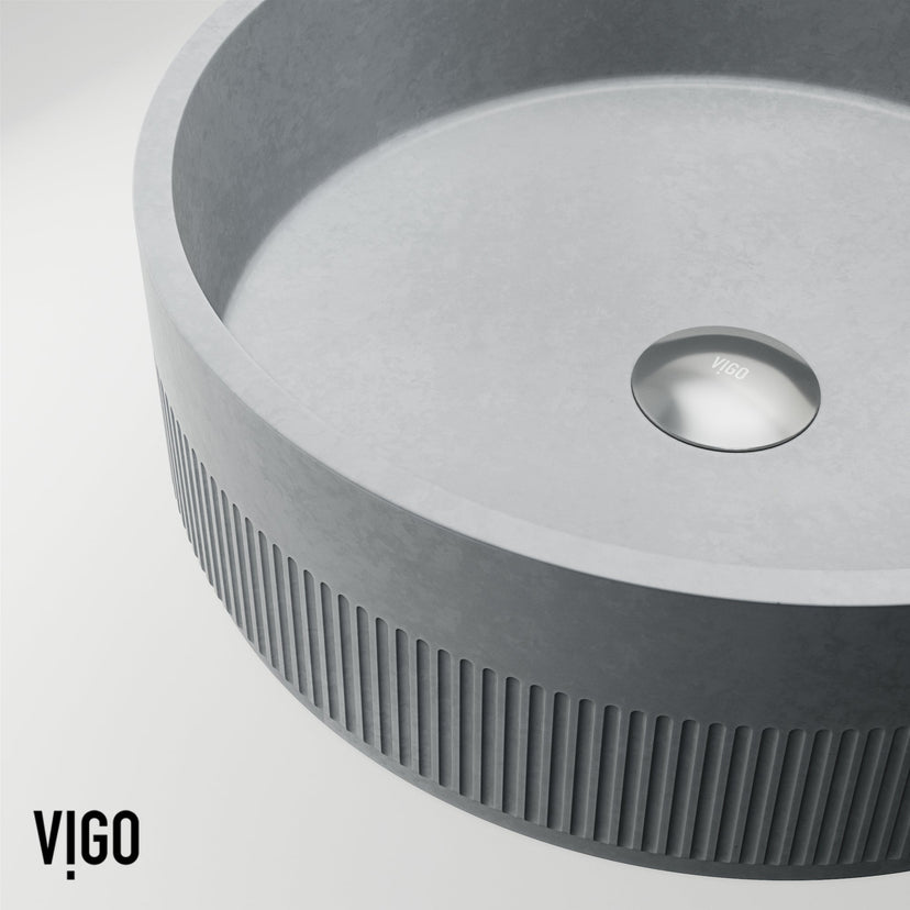 Fade resistant round concrete sink with modern contemporary style