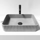 Rectangular gray concrete vessel sink contemporary style rust and scratch resistant