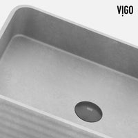 Gray concrete sink with rectangular shape, rust and scratch resistant