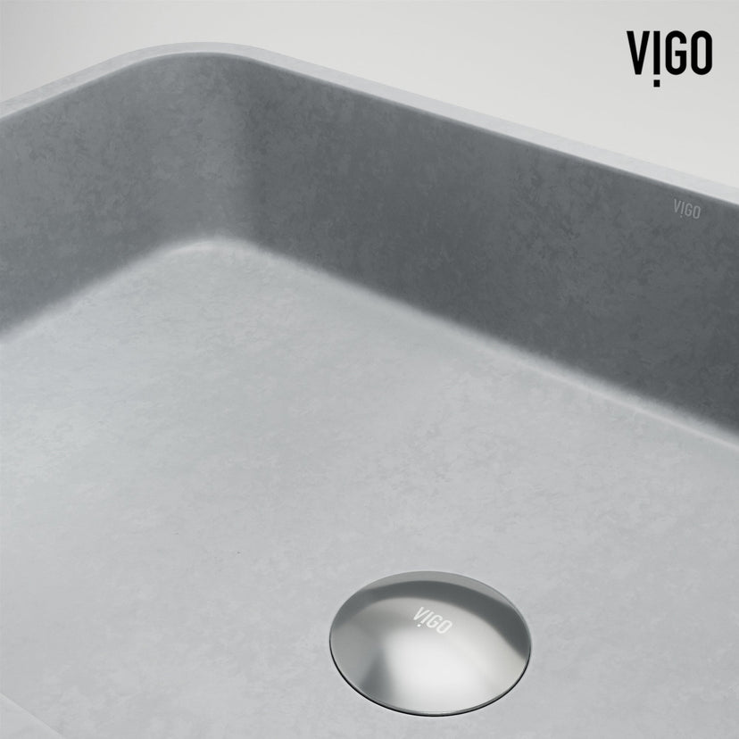 Fade resistant rectangular concrete sink with modern contemporary style