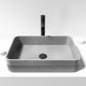 Contemporary gray concrete vessel sink with rust resistant and fade resistant features