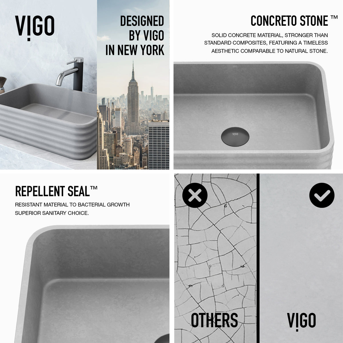 Cadman Concreto Stone™ Vessel Sink