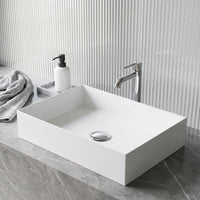 UltraThin™ Modern White Matte Stone™ 22 in. L x 15 in. W Rectangular Vessel Bathroom Sink