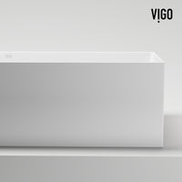 UltraThin™ Modern White Matte Stone™ 22 in. L x 15 in. W Rectangular Vessel Bathroom Sink