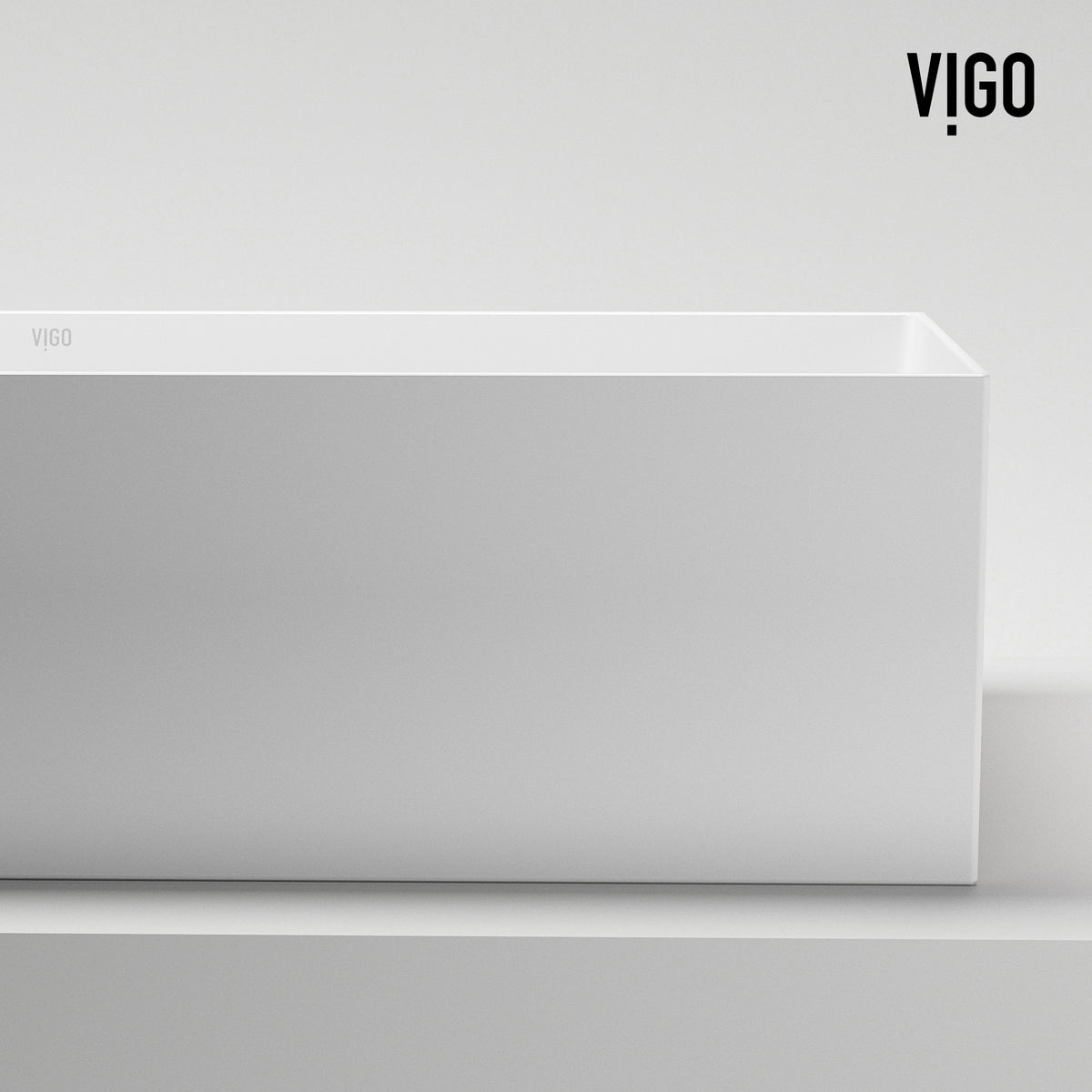 UltraThin™ Modern White Matte Stone™ 22 in. L x 15 in. W Rectangular Vessel Bathroom Sink