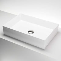 UltraThin™ Modern White Matte Stone™ 22 in. L x 15 in. W Rectangular Vessel Bathroom Sink