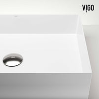 UltraThin™ Modern White Matte Stone™ 22 in. L x 15 in. W Rectangular Vessel Bathroom Sink