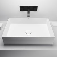 UltraThin™ Modern White Matte Stone™ 22 in. L x 15 in. W Rectangular Vessel Bathroom Sink
