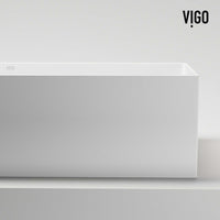 UltraThin™ Modern White Matte Stone™ 22 in. L x 15 in. W Rectangular Vessel Bathroom Sink