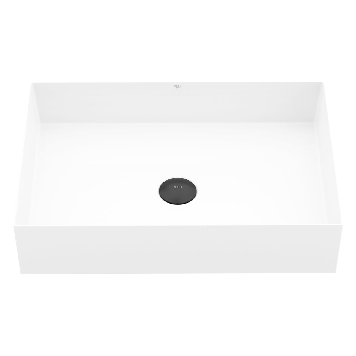 UltraThin™ Modern White Matte Stone™ 22 in. L x 15 in. W Rectangular Vessel Bathroom Sink