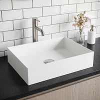 UltraThin™ Modern White Matte Stone™ 22 in. L x 15 in. W Rectangular Vessel Bathroom Sink