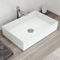 UltraThin™ Modern White Matte Stone™ 22 in. L x 15 in. W Rectangular Vessel Bathroom Sink