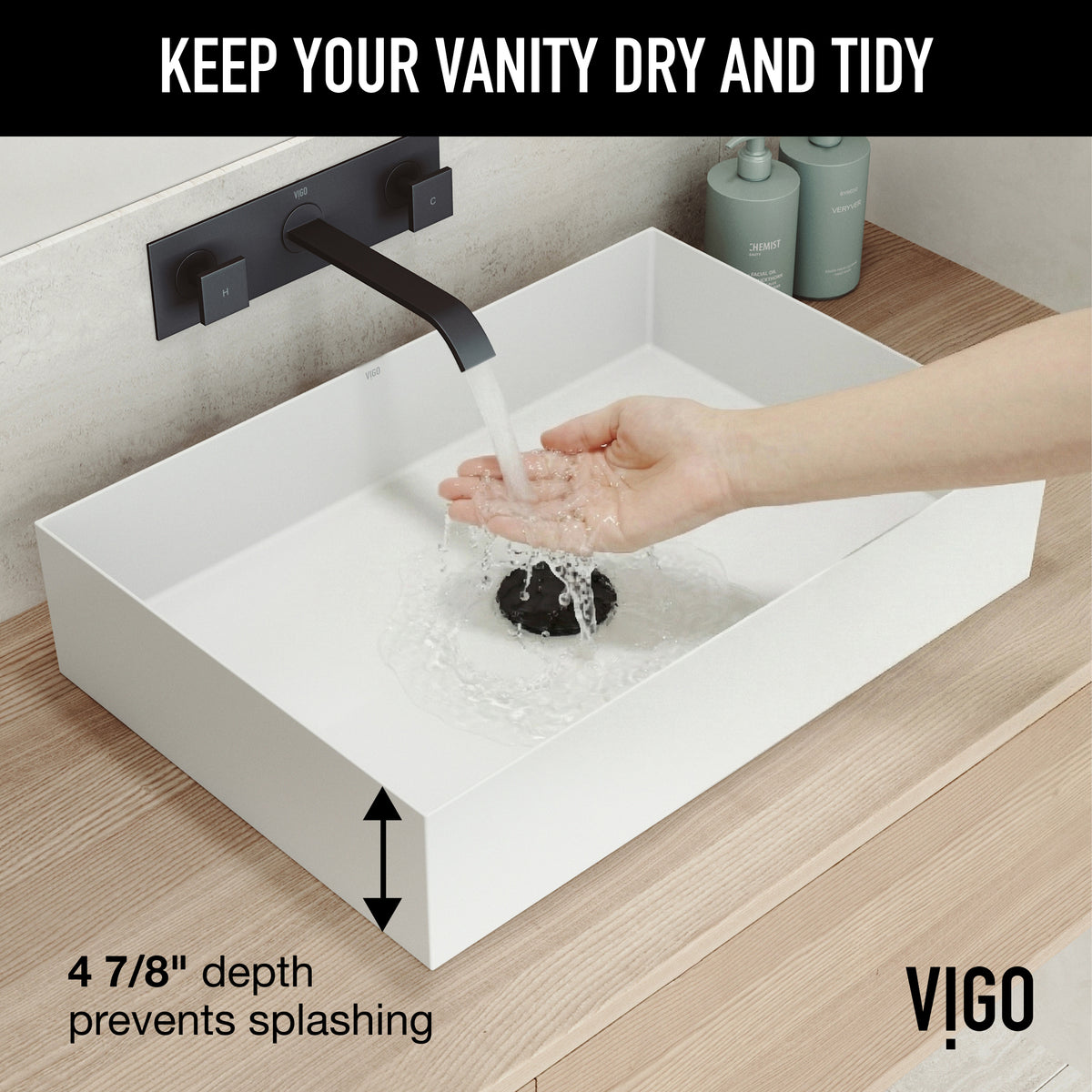 UltraThin™ Modern White Matte Stone™ 22 in. L x 15 in. W Rectangular Vessel Bathroom Sink