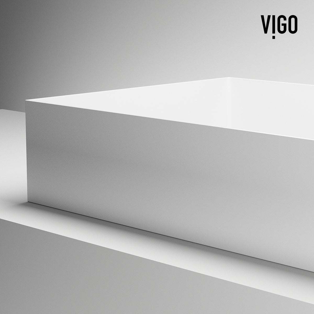 UltraThin™ Modern White Matte Stone™ 22 in. L x 15 in. W Rectangular Vessel Bathroom Sink