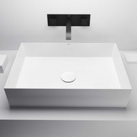 UltraThin™ Modern White Matte Stone™ 22 in. L x 15 in. W Rectangular Vessel Bathroom Sink