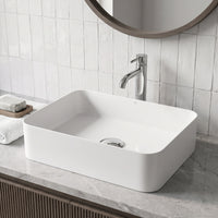 UltraThin™ Modern White Matte Stone™ 19 in. L x 14 in. W Rectangular Vessel Bathroom Sink