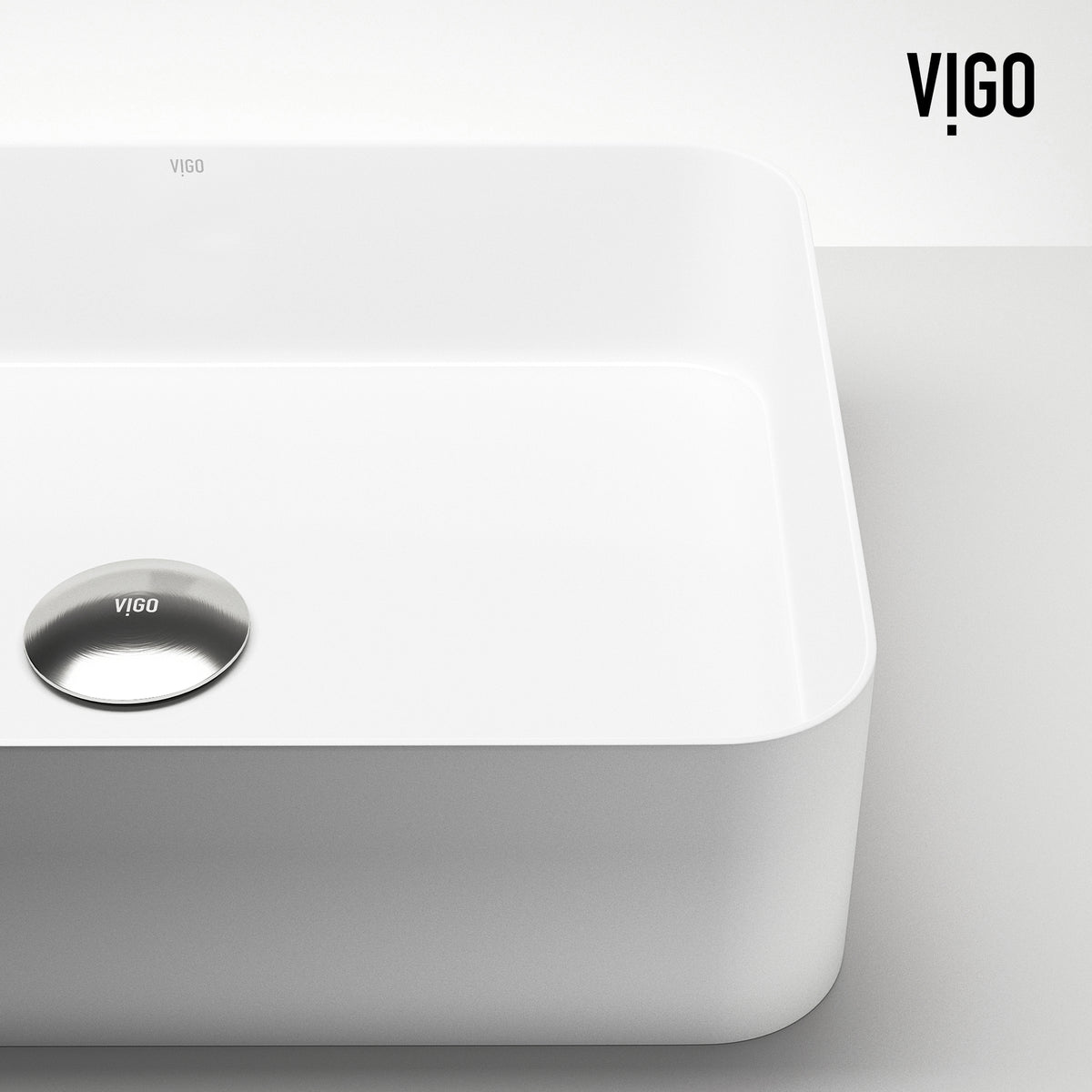 UltraThin™ Modern White Matte Stone™ 19 in. L x 14 in. W Rectangular Vessel Bathroom Sink