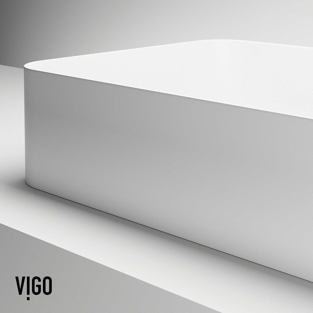 UltraThin™ Modern White Matte Stone™ 19 in. L x 14 in. W Rectangular Vessel Bathroom Sink