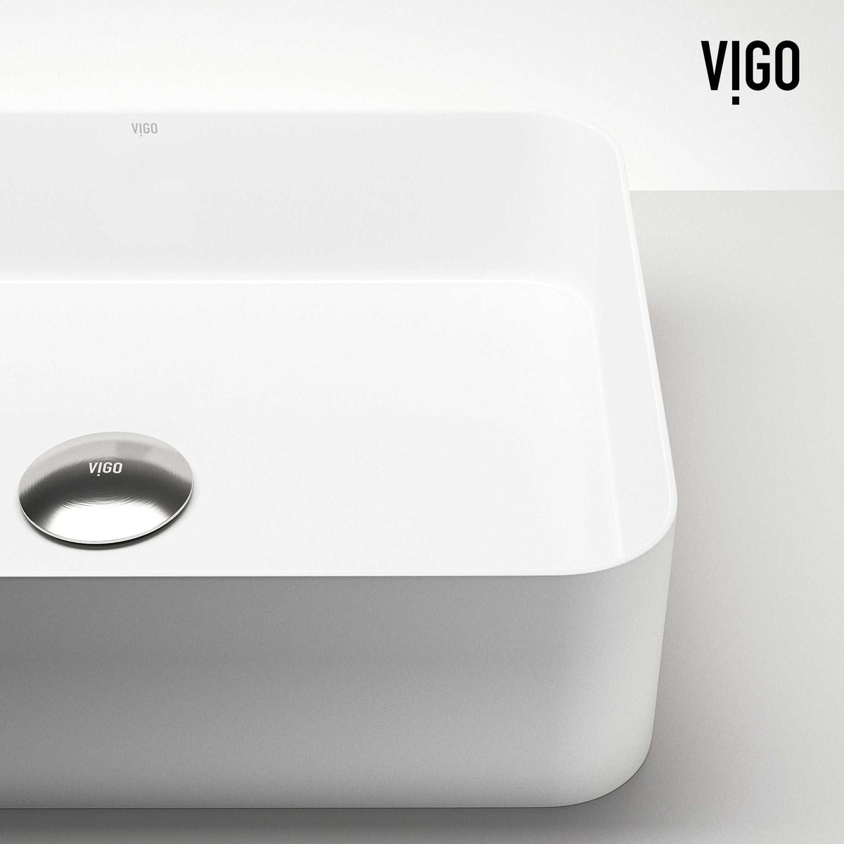UltraThin™ Modern White Matte Stone™ 19 in. L x 14 in. W Rectangular Vessel Bathroom Sink