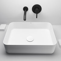 UltraThin™ Modern White Matte Stone™ 19 in. L x 14 in. W Rectangular Vessel Bathroom Sink