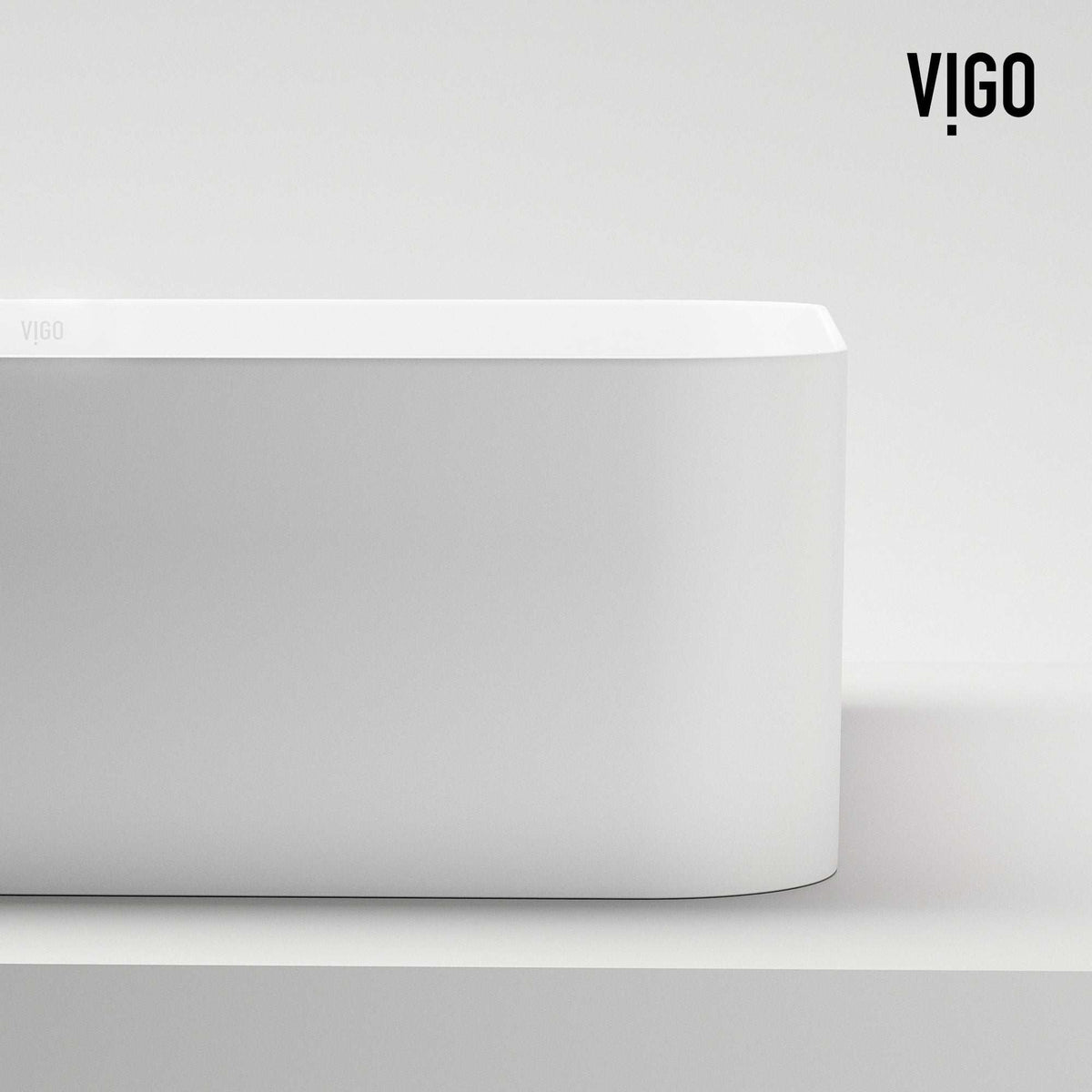 UltraThin™ Modern White Matte Stone™ 19 in. L x 14 in. W Rectangular Vessel Bathroom Sink