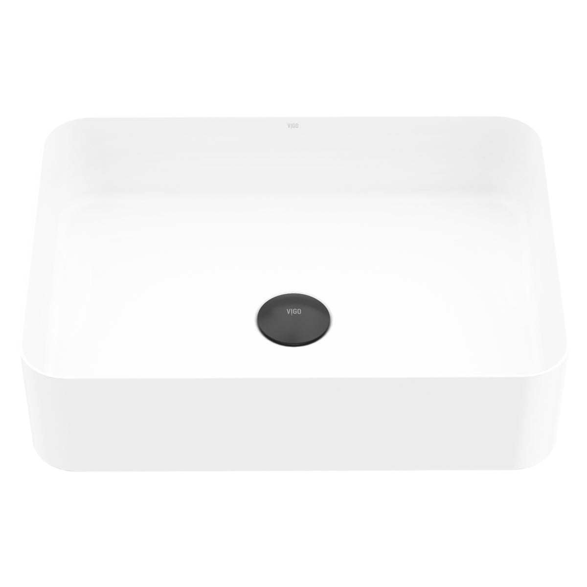 UltraThin™ Modern White Matte Stone™ 19 in. L x 14 in. W Rectangular Vessel Bathroom Sink