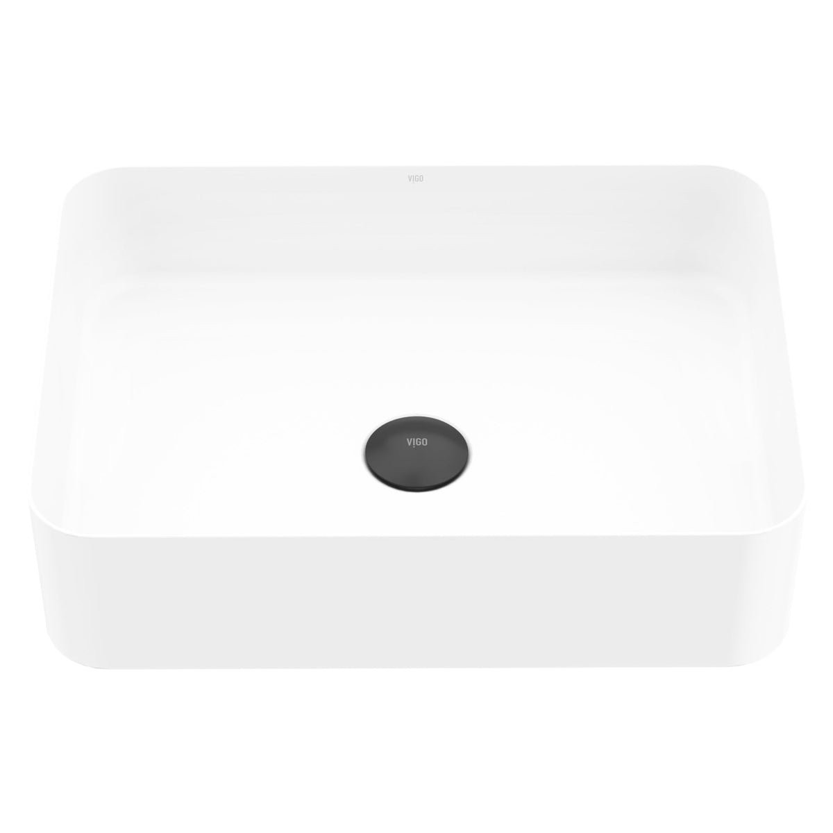 UltraThin™ Modern White Matte Stone™ 19 in. L x 14 in. W Rectangular Vessel Bathroom Sink
