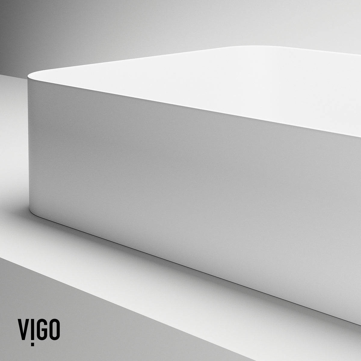 UltraThin™ Modern White Matte Stone™ 19 in. L x 14 in. W Rectangular Vessel Bathroom Sink