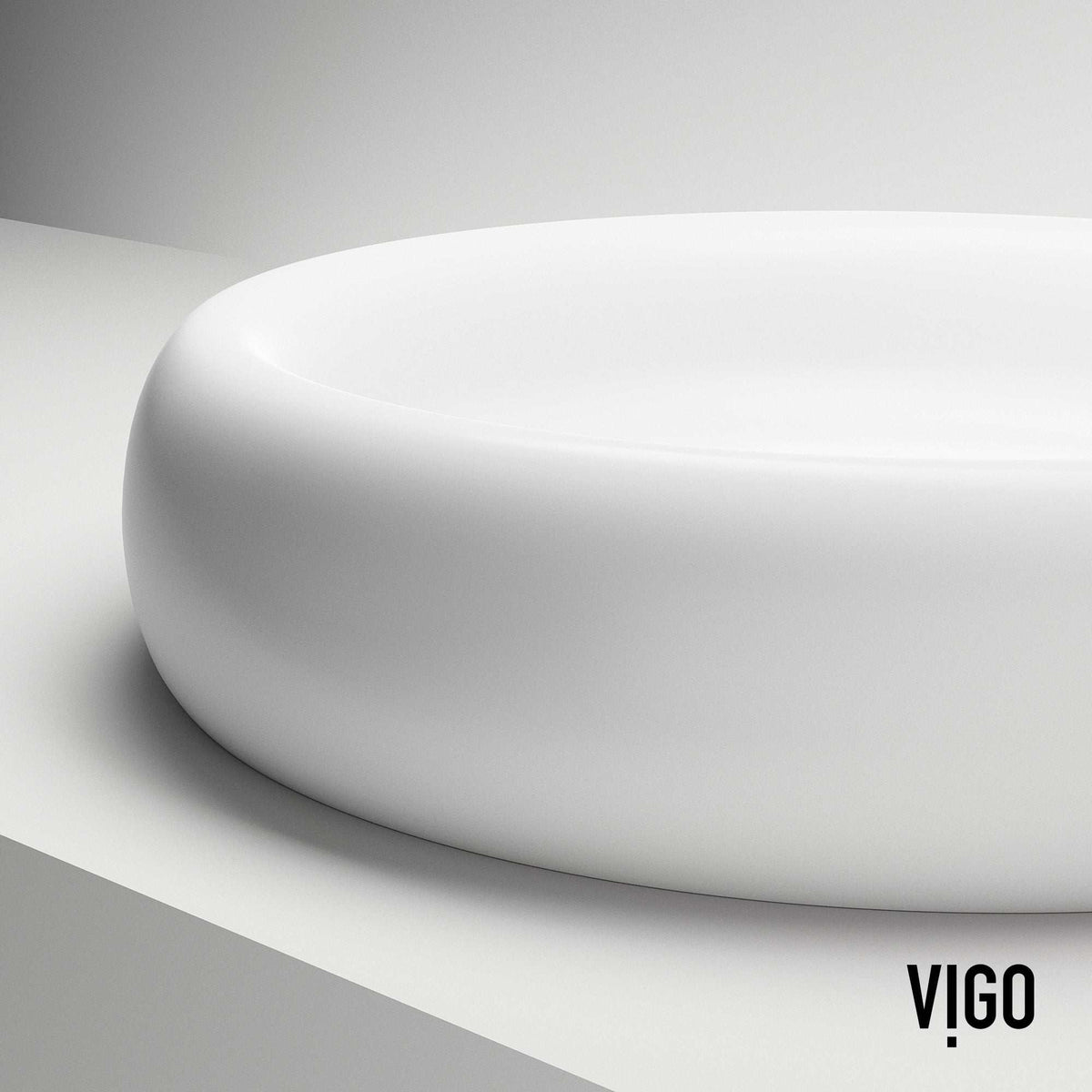 Elan Modern White Matte Stone™ 17 in. Round Vessel Bathroom Sink