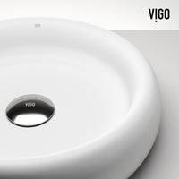 Elan Modern White Matte Stone™ 17 in. Round Vessel Bathroom Sink