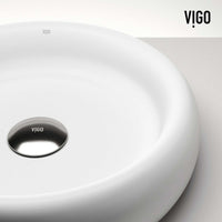 Elan Modern White Matte Stone™ 17 in. Round Vessel Bathroom Sink