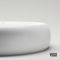 Elan Modern White Matte Stone™ 17 in. Round Vessel Bathroom Sink