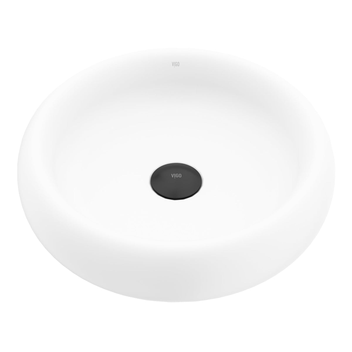 Elan Modern White Matte Stone™ 17 in. Round Vessel Bathroom Sink