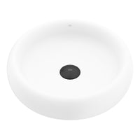 Elan Modern White Matte Stone™ 17 in. Round Vessel Bathroom Sink