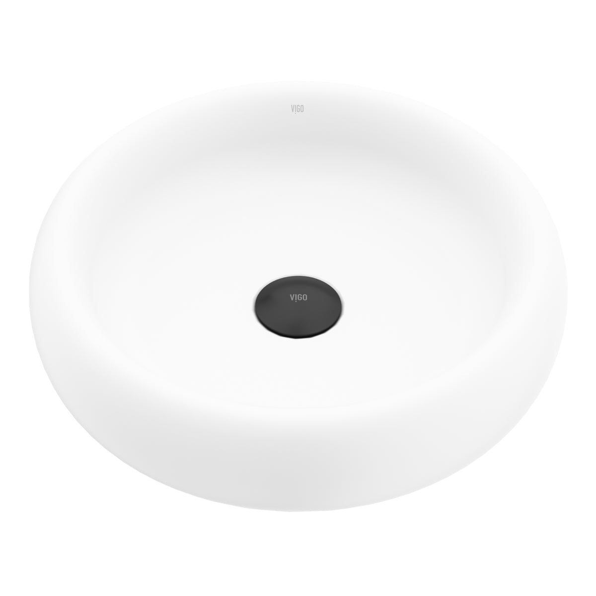 Elan Modern White Matte Stone™ 17 in. Round Vessel Bathroom Sink