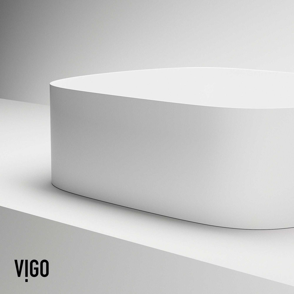 UltraThin™ Modern White Matte Stone™ 16 in. L x 14 in. W Rectangular Vessel Bathroom Sink