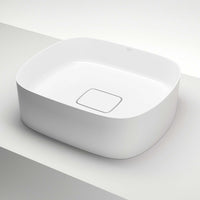 UltraThin™ Modern White Matte Stone™ 16 in. L x 14 in. W Rectangular Vessel Bathroom Sink