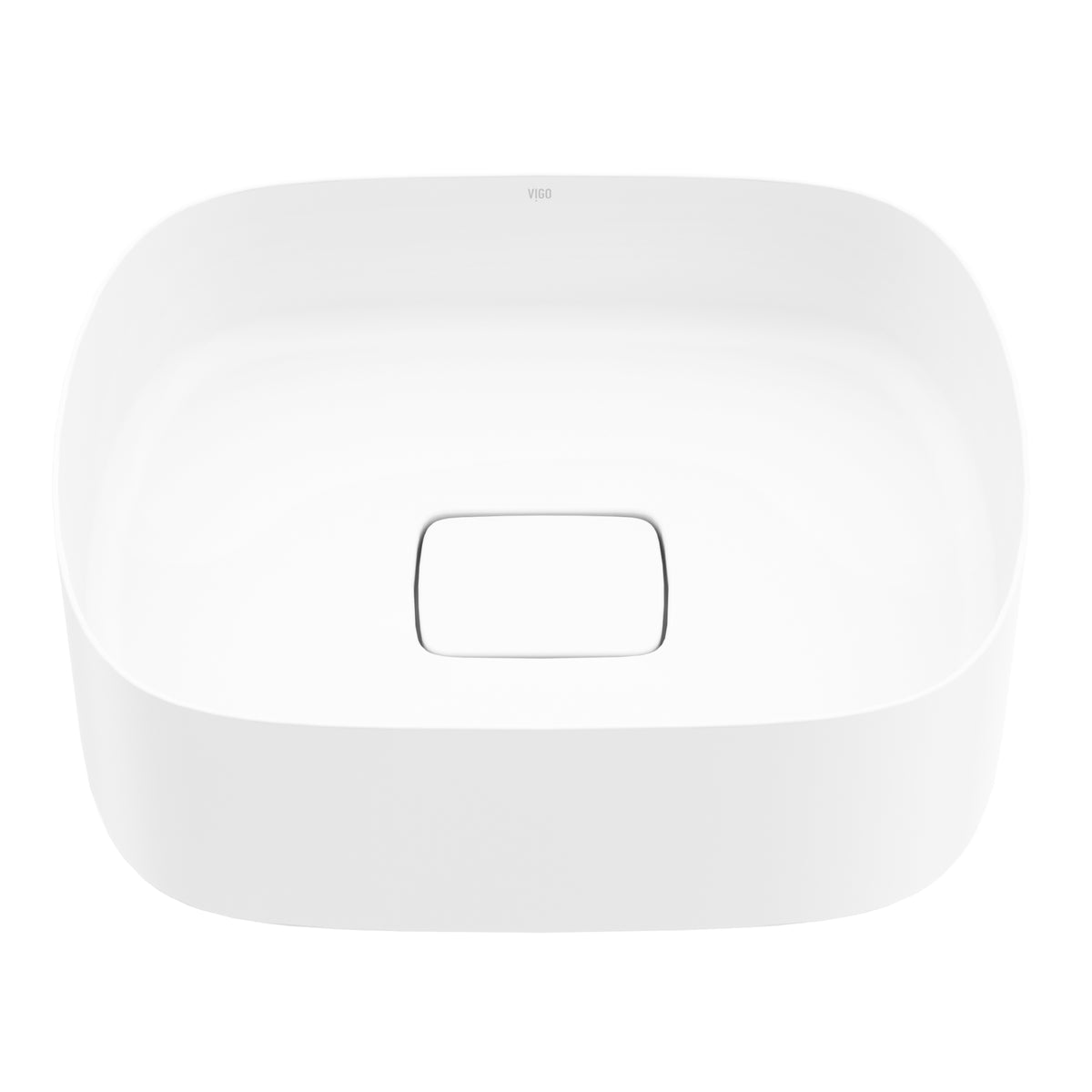 UltraThin™ Modern White Matte Stone™ 16 in. L x 14 in. W Rectangular Vessel Bathroom Sink