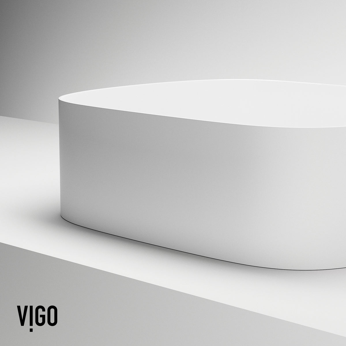 UltraThin™ Modern White Matte Stone™ 16 in. L x 14 in. W Rectangular Vessel Bathroom Sink