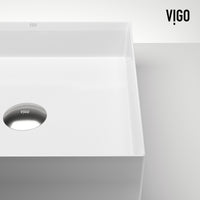 UltraThin™ Modern White Matte Stone™ 16 in. L x 16 in. W Square Vessel Bathroom Sink