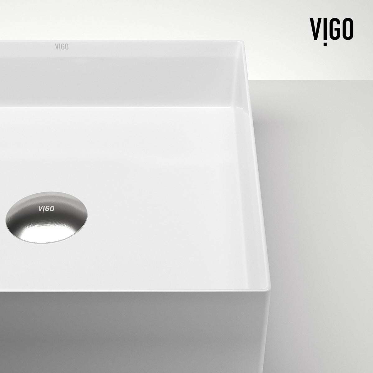 UltraThin™ Modern White Matte Stone™ 16 in. L x 16 in. W Square Vessel Bathroom Sink