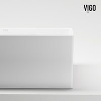UltraThin™ Modern White Matte Stone™ 16 in. L x 16 in. W Square Vessel Bathroom Sink